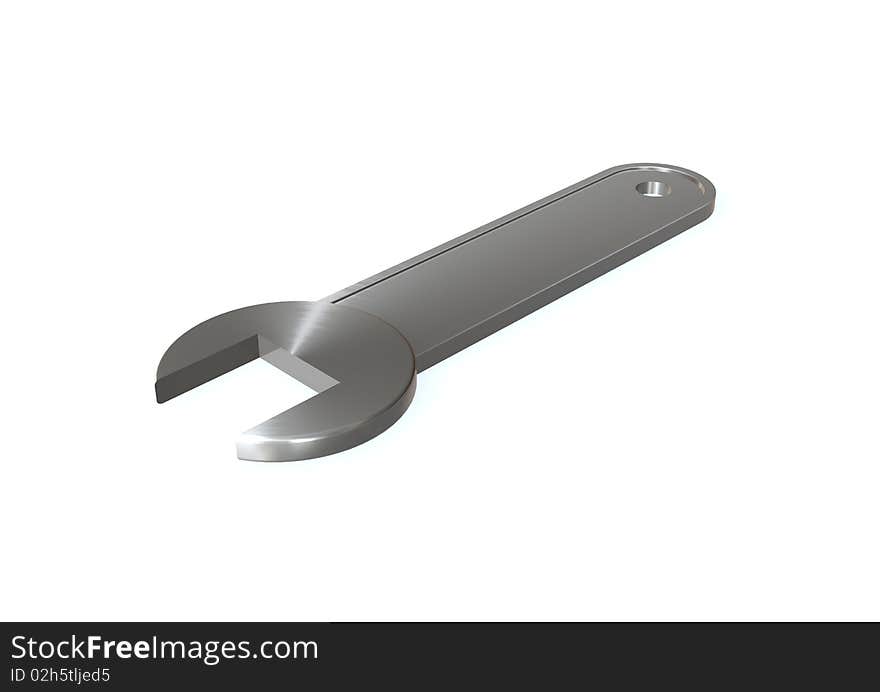 Spanner isolated over white background