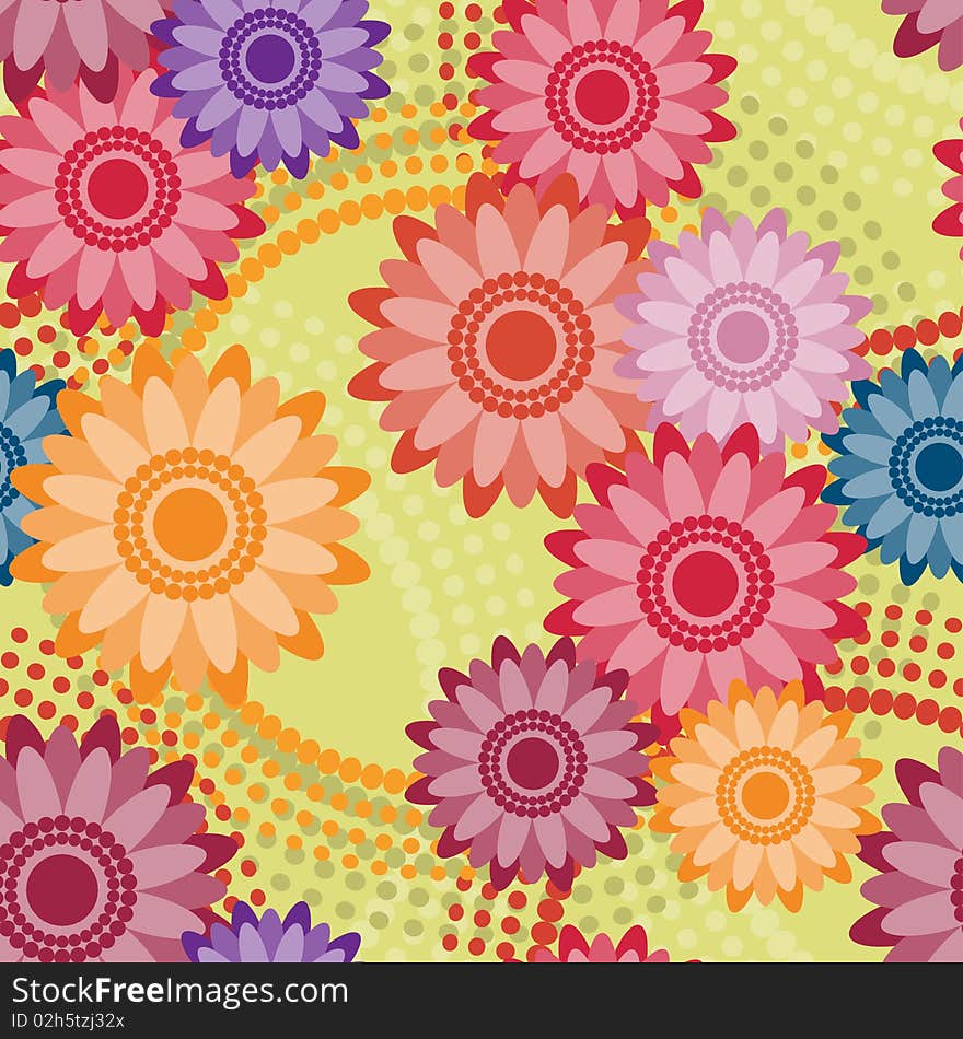 Seamless Pattern With Flowers