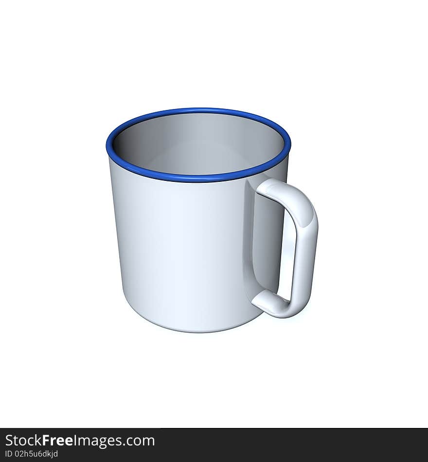 Illstration with tea cup on white