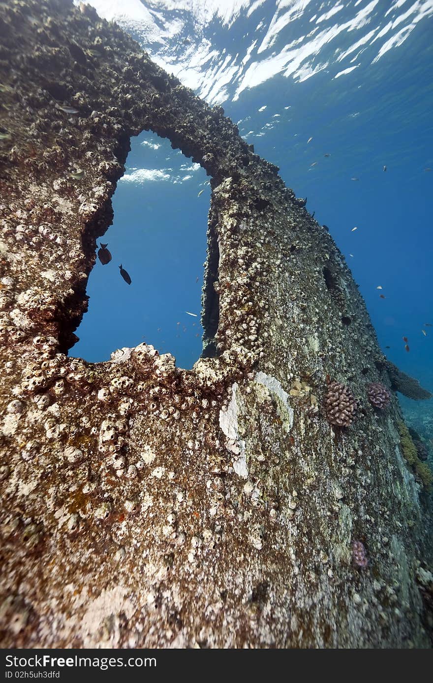 Wreck German freighter Kormoran - sank in 1984 Tiran