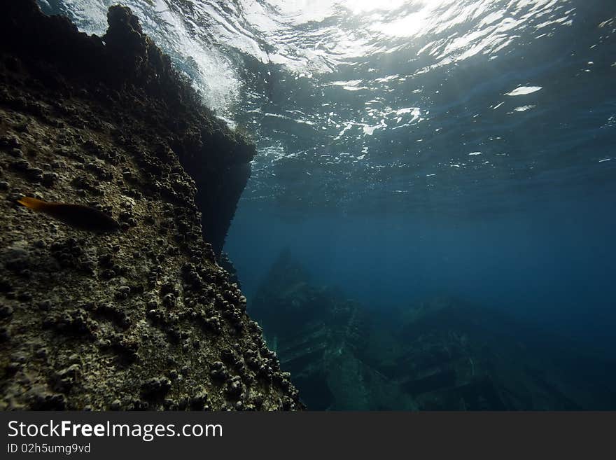 Wreck German freighter Kormoran - sank in 1984 Tiran