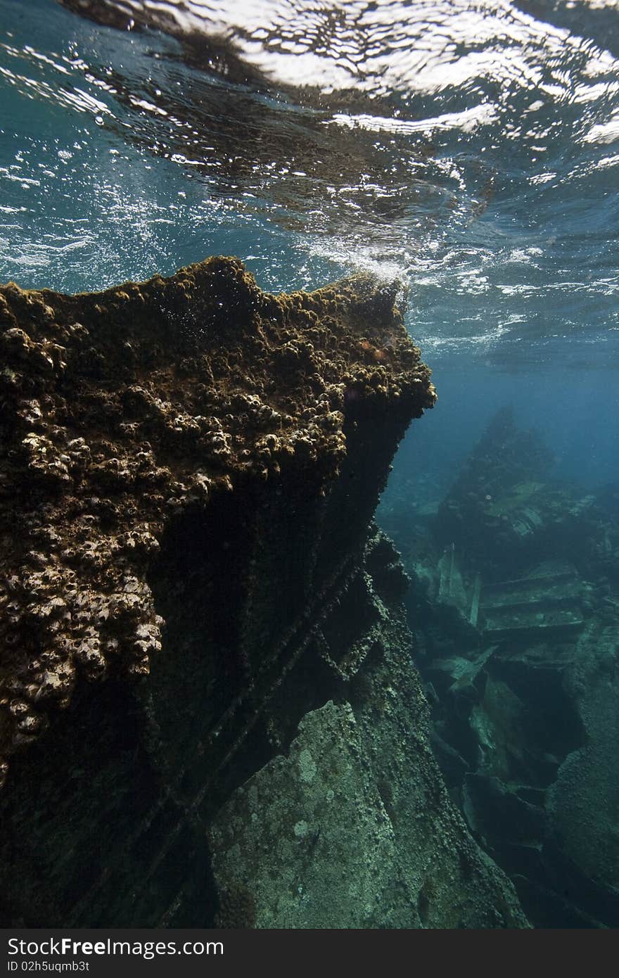 Wreck German freighter Kormoran - sank in 1984 Tiran