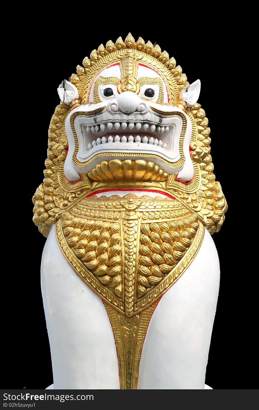 Golden lion statuary,can see them in thailand-china temple