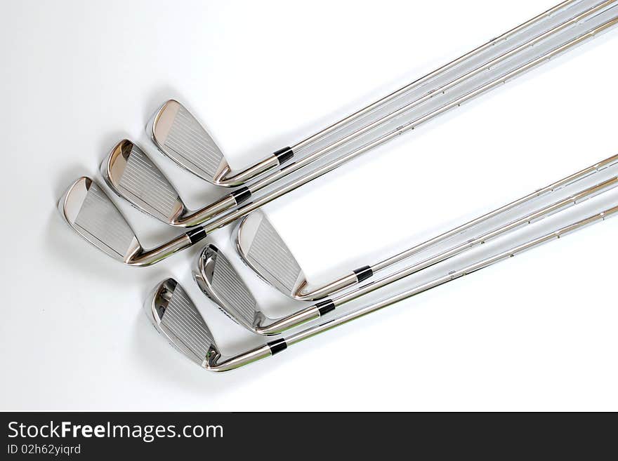 Golf clubs on white background. Golf clubs on white background