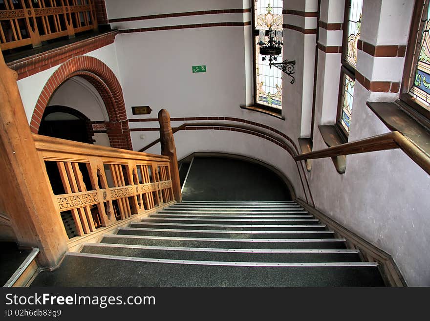 Interior of neo-Gothic town hall in Poland. Interior of neo-Gothic town hall in Poland.