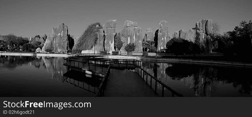 Shilin stone forest path yunnan china