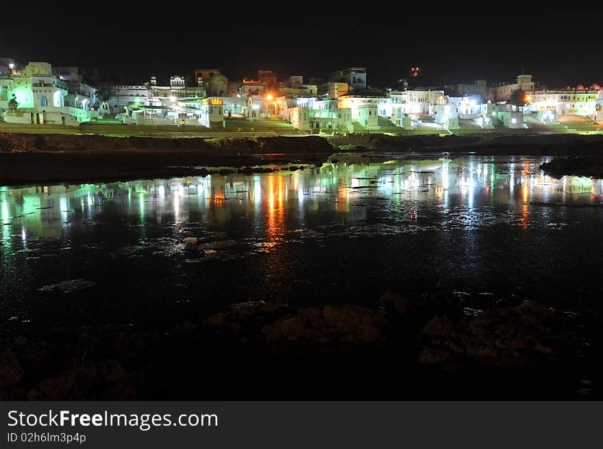 Pushkar lake at night