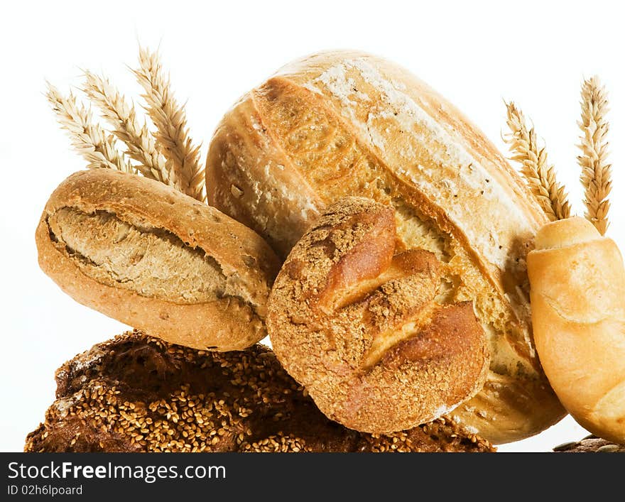 Various types of fresh bread - detail