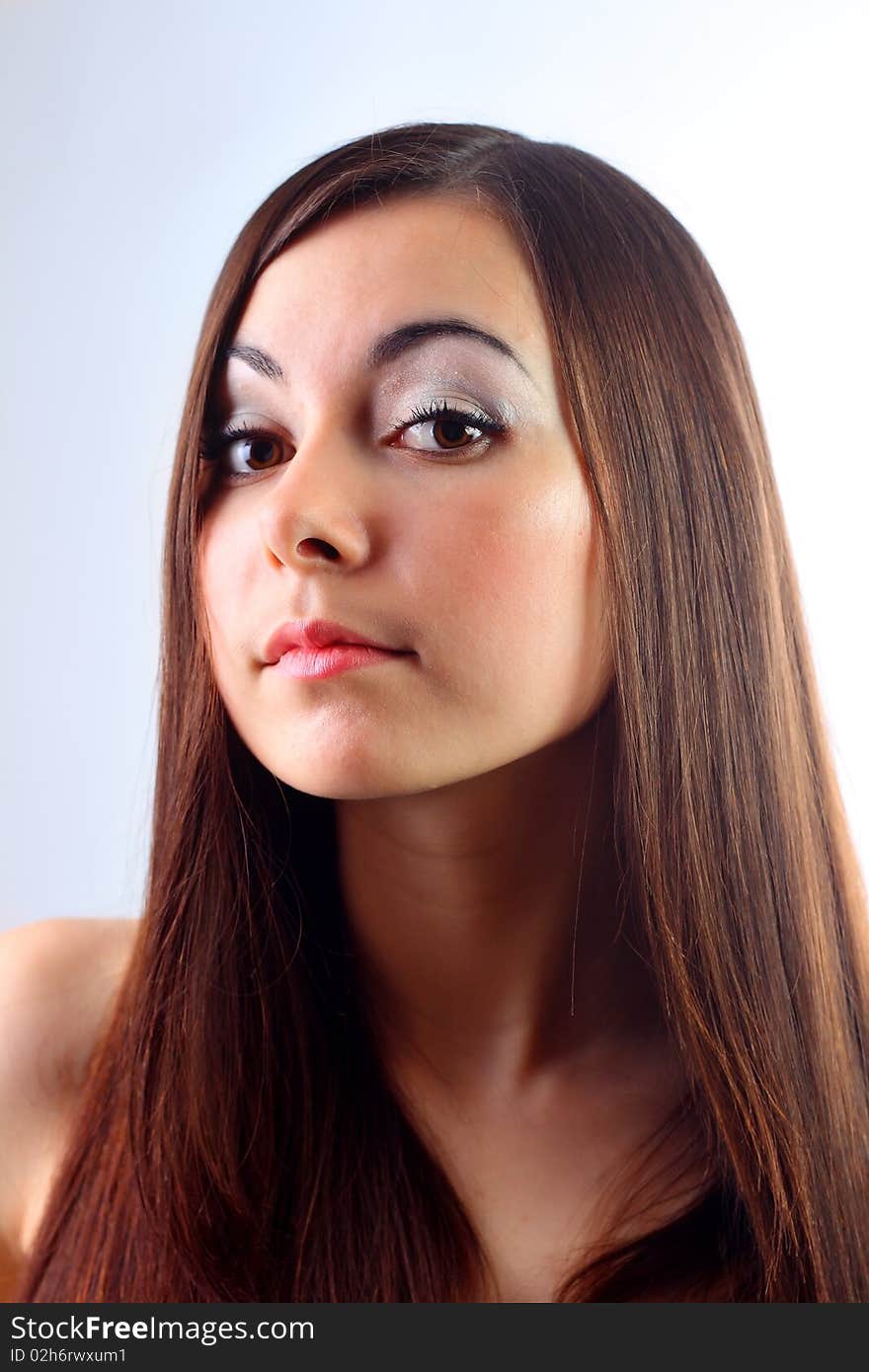 Young woman posing in studio