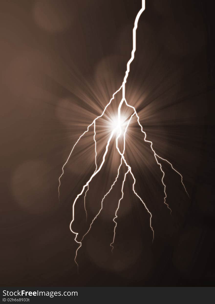 Abstract lightning and light effects on a dark background