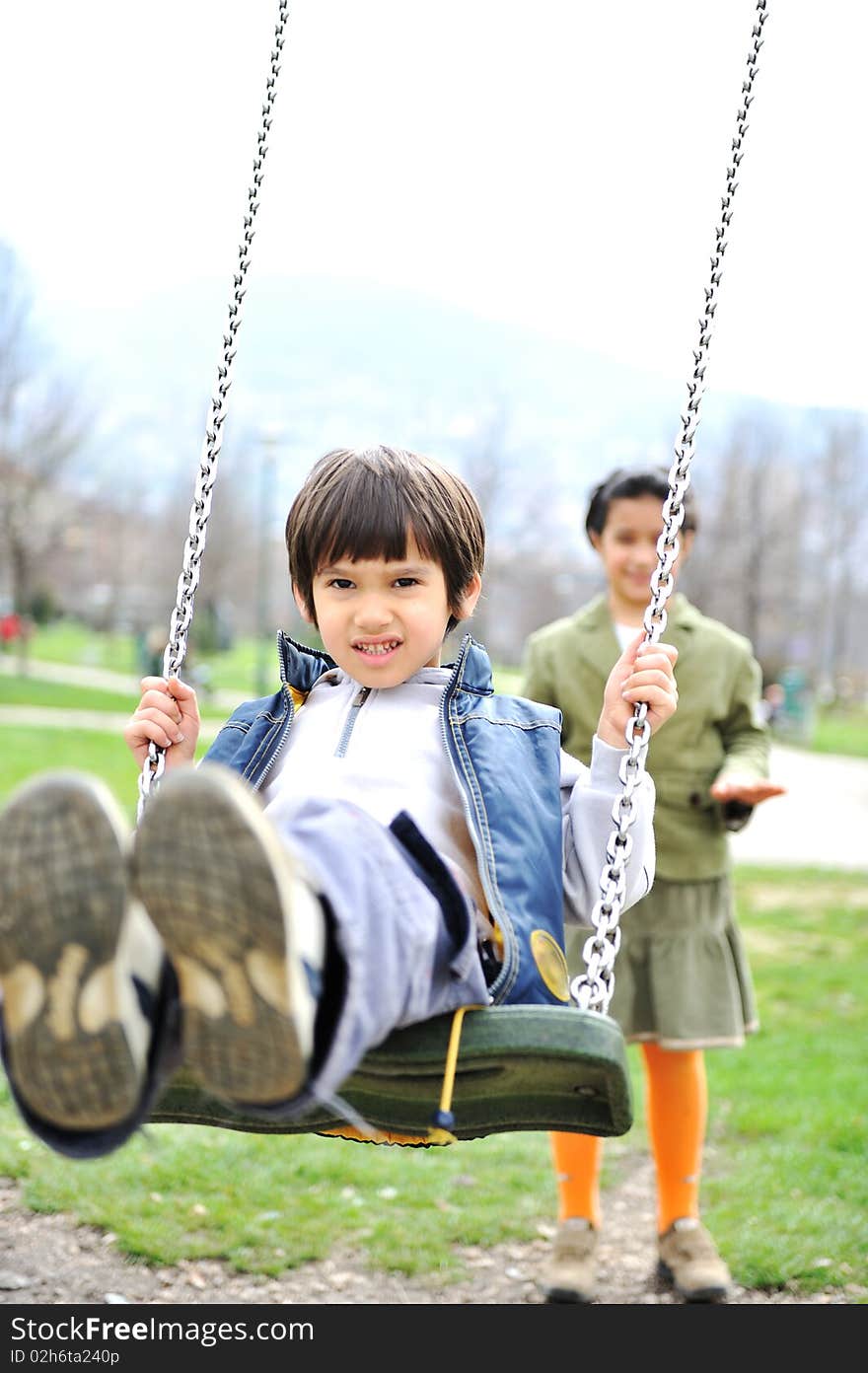 Cute positive kid, happy children