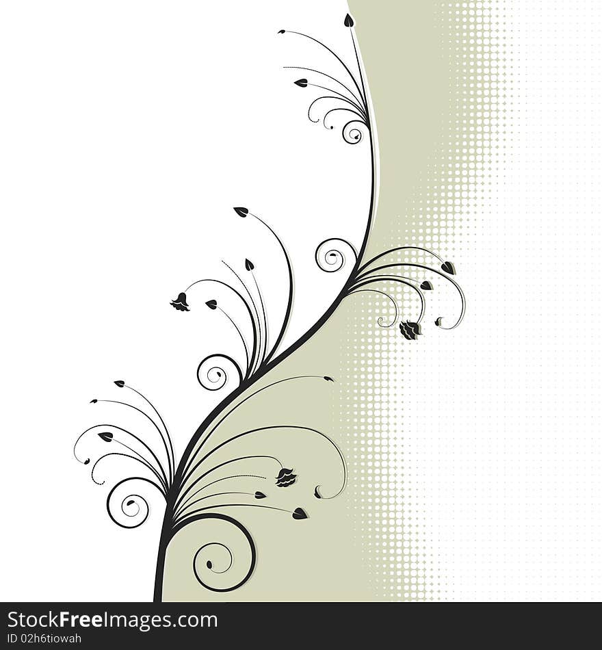 Floral Background, ornament, leaves and flowers