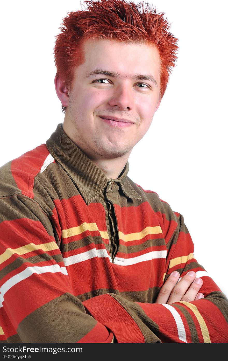 Funny white man with red hair