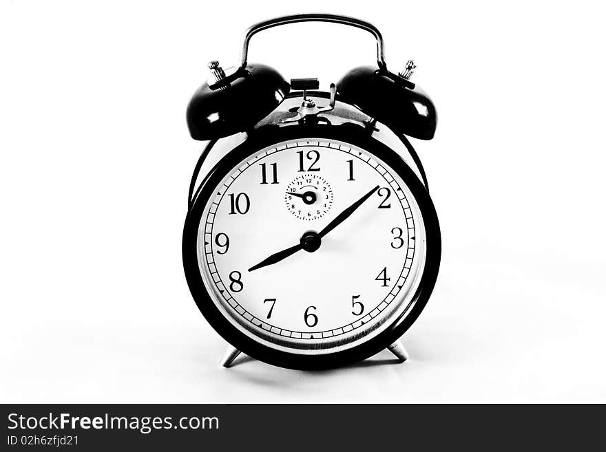 Traditional alarm clock on white background. In aRGB color for beautiful prints. Traditional alarm clock on white background. In aRGB color for beautiful prints.