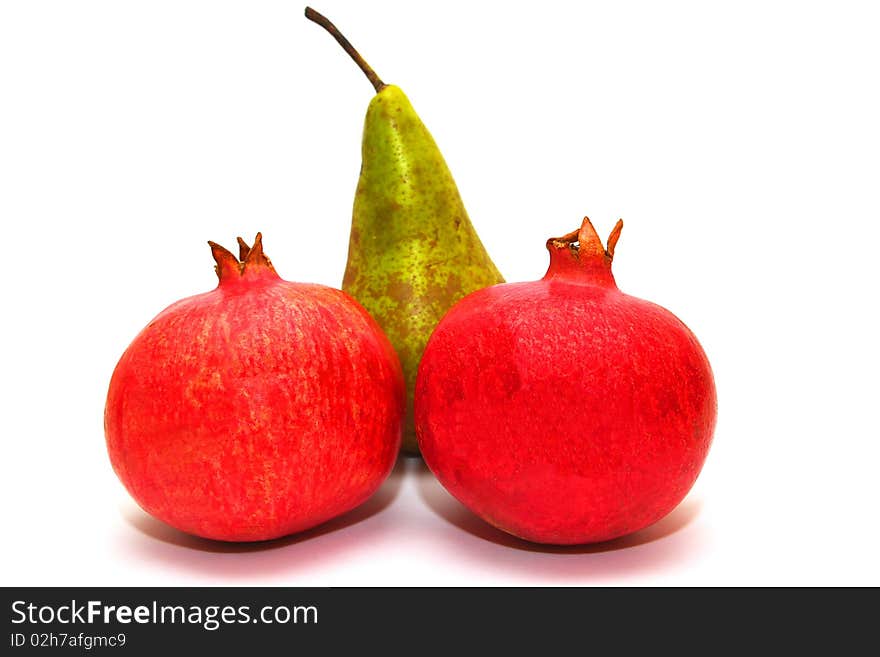 Photo of the fruits on white background