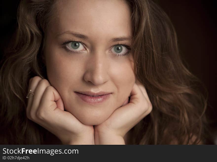 Portrait of a beautiful girl with long hair. Portrait of a beautiful girl with long hair