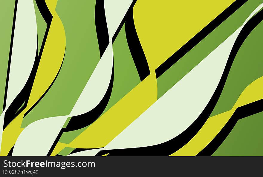 Abstract green background with yellow line