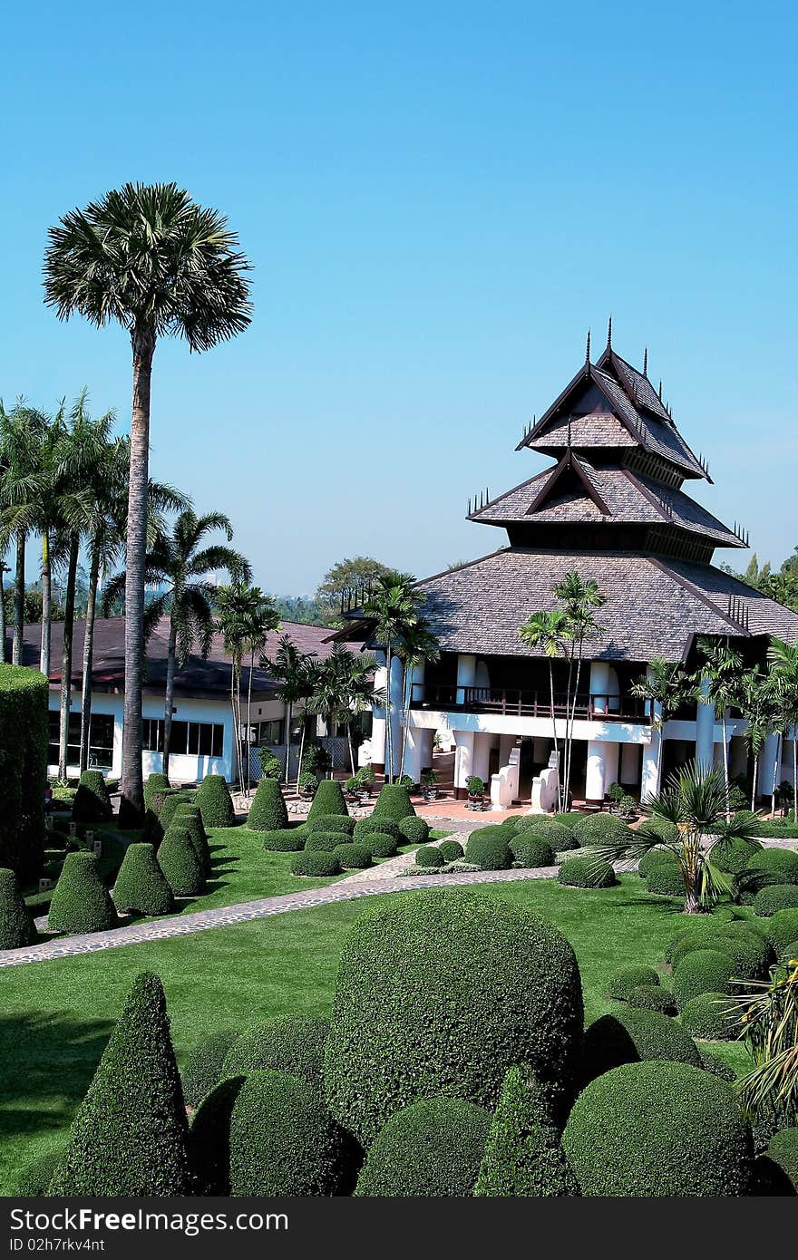 Garden in the resort.