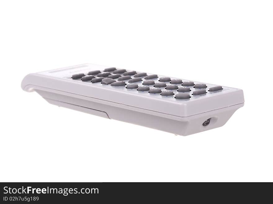 Grey remote control isolated on white background