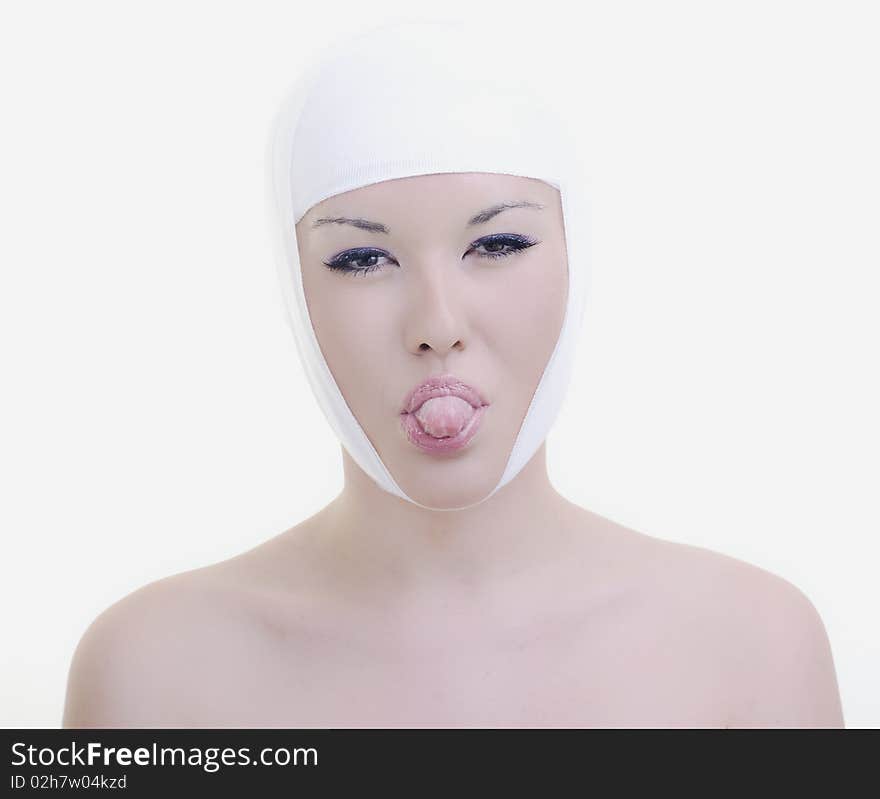 Woman face surgery