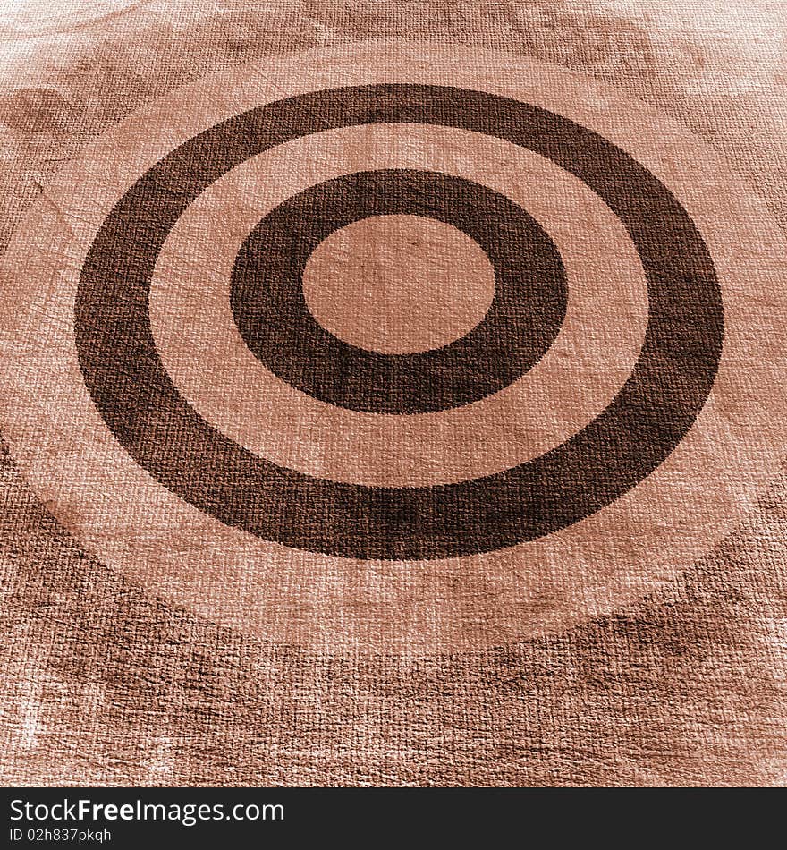 Vintage target painted on the dirty old tissue