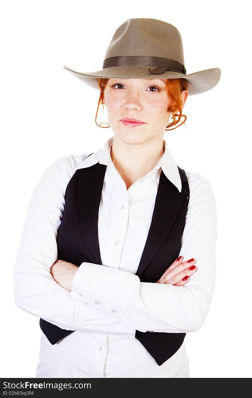 Redhead Girl In Hat