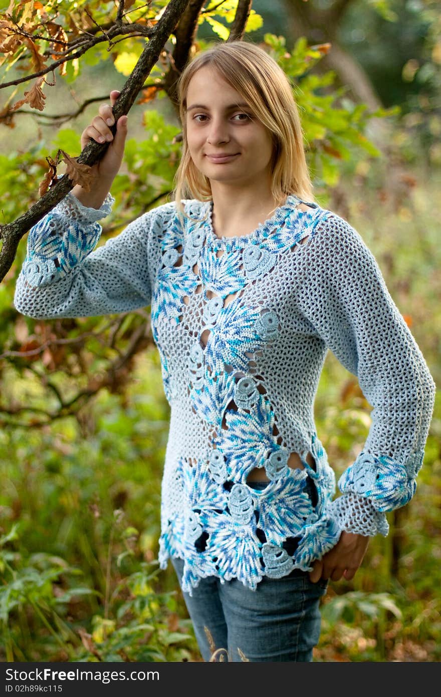 Girl In Blue Pullover