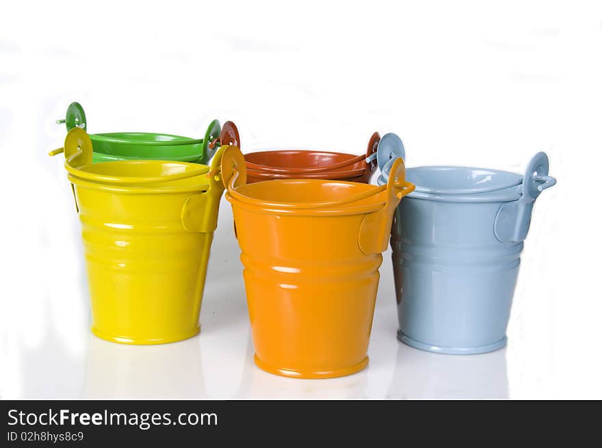 Empty Clay Pot On White