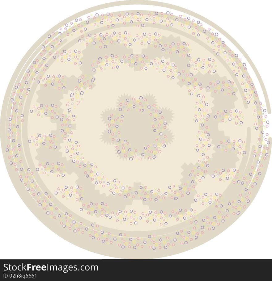 Decorative circular background with a flower with colored rings. Decorative circular background with a flower with colored rings