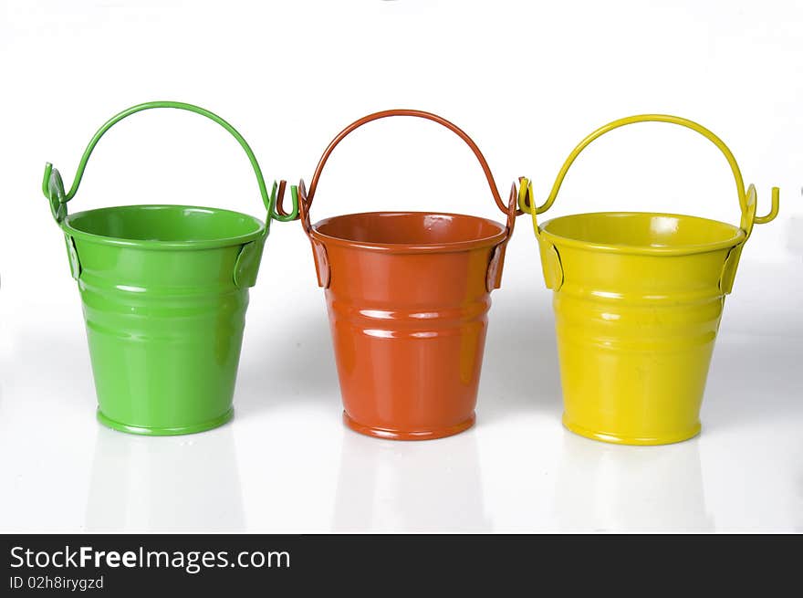 Empty clay pot isolated on white background