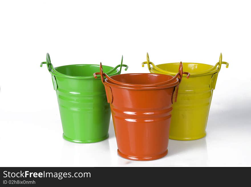 Empty clay pot isolated on white background