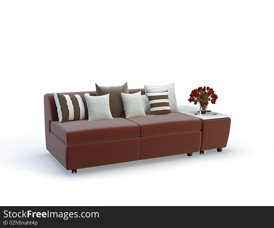 Stylish violet sofa