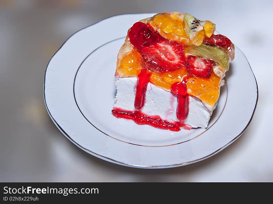 Close up shot of Cake in a plate