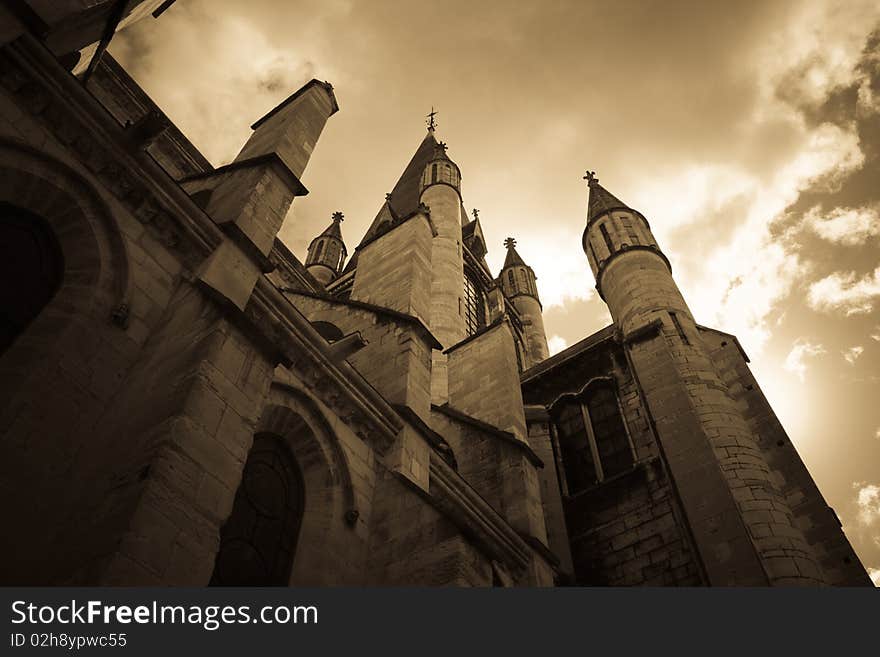 Church in dijon city france. Church in dijon city france