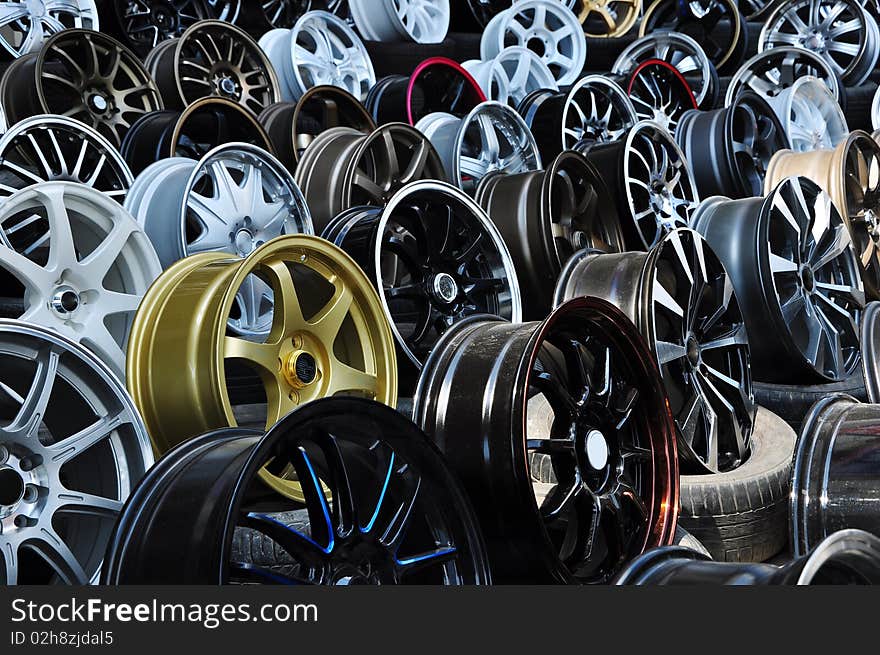 A lot of wheel showing in shop. A lot of wheel showing in shop.