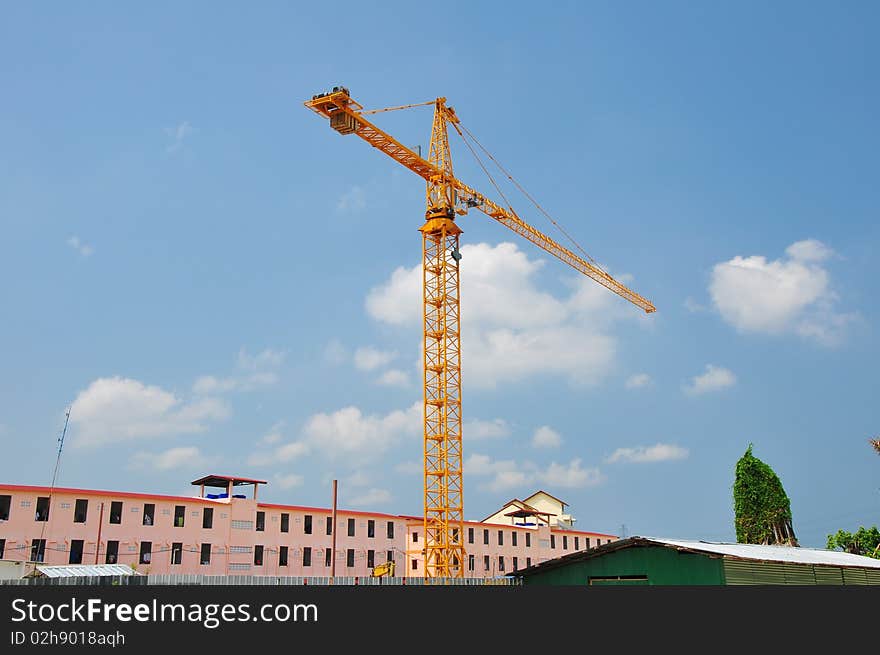 Big crane with blue sky