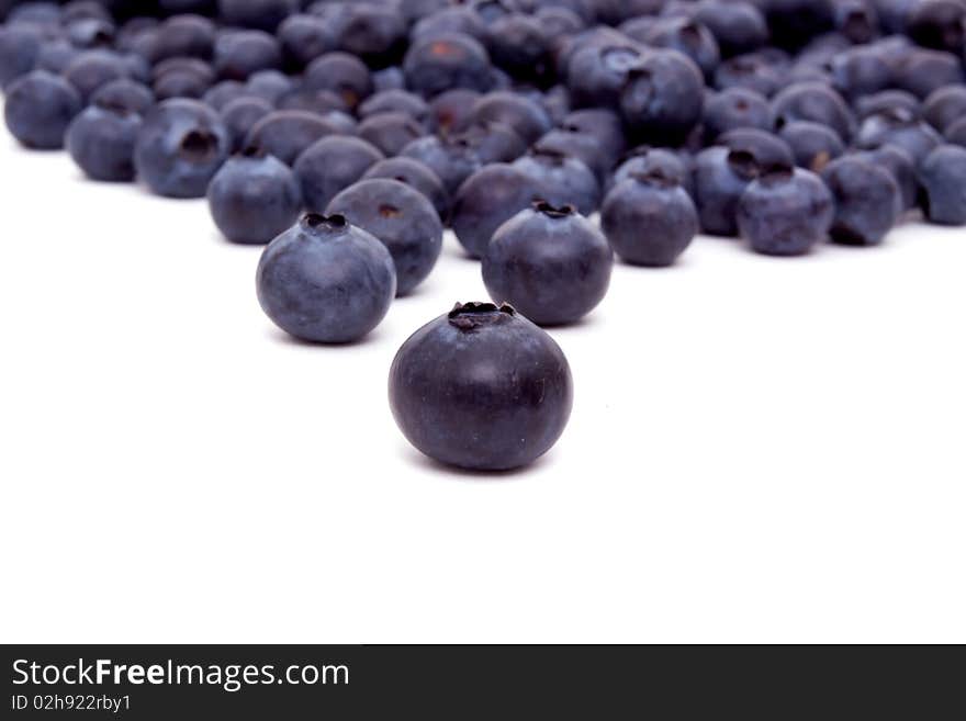 Fresh blueberries on white background