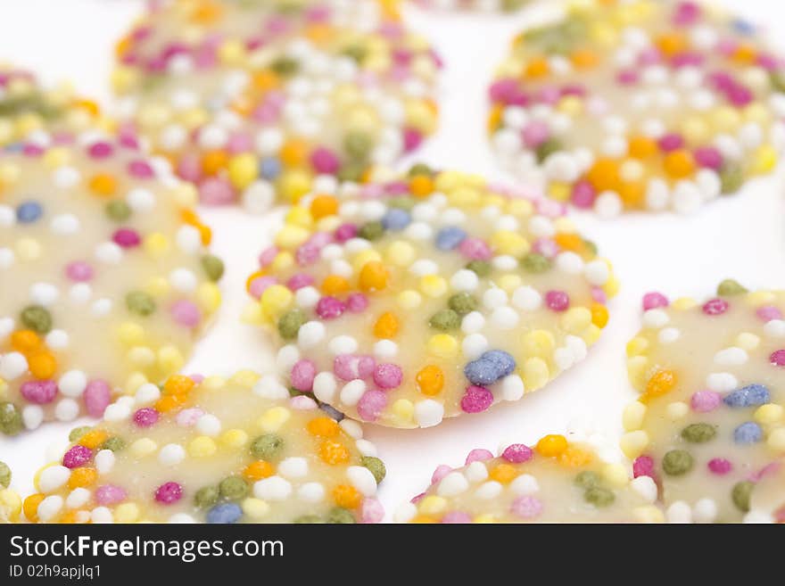 White Chocolate Buttons With Sprinkles