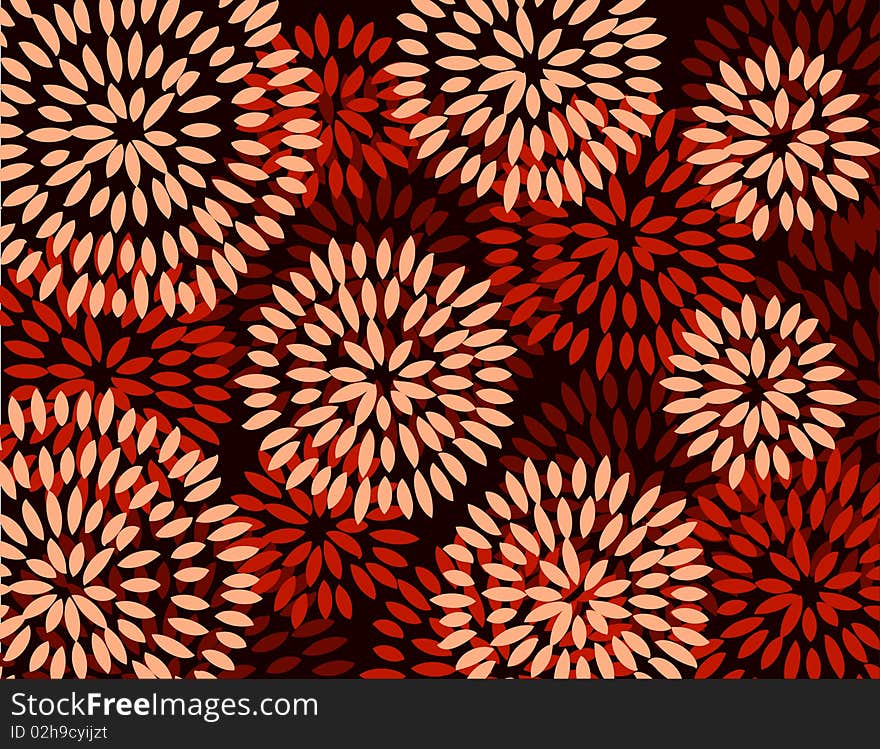 Red abstract background with flower. Red abstract background with flower