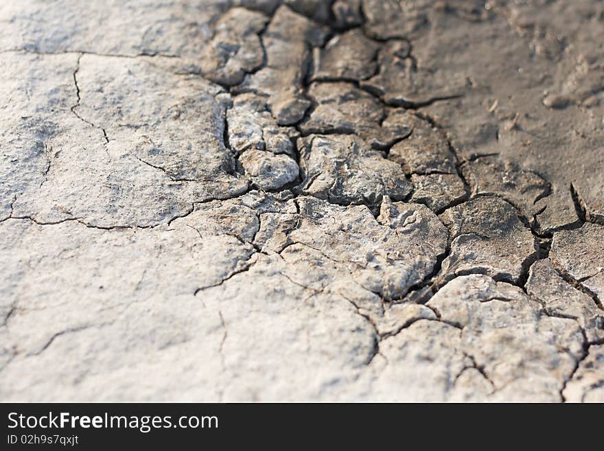 Earth, sand in the crevices of drought