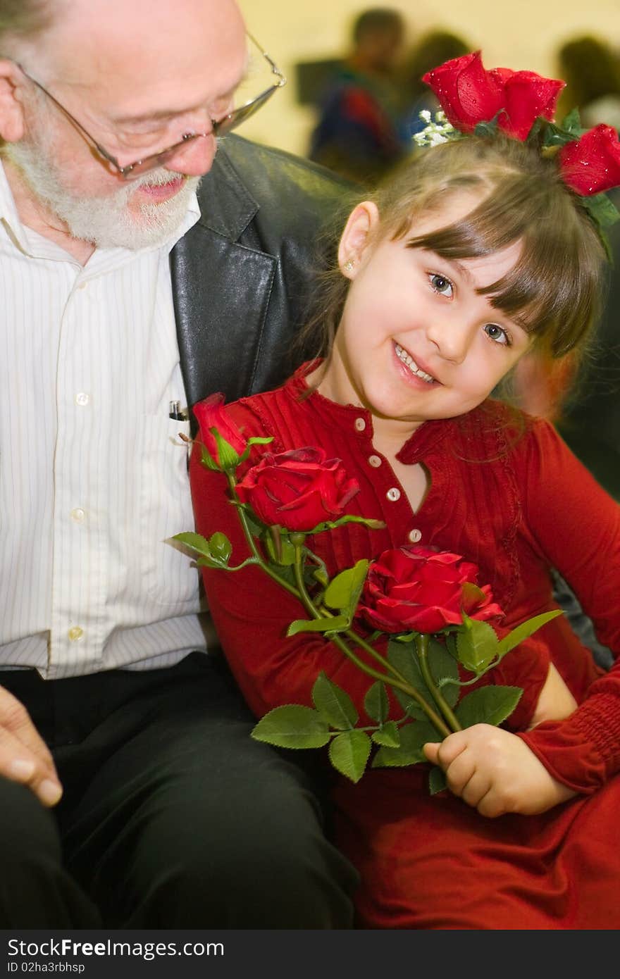 Grandpa and granddaughter portrait at the school play. Please note the watermark goes right over the teeth and that is why they look odd. Grandpa and granddaughter portrait at the school play. Please note the watermark goes right over the teeth and that is why they look odd.