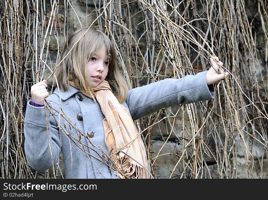 Young Model Posing With Plants