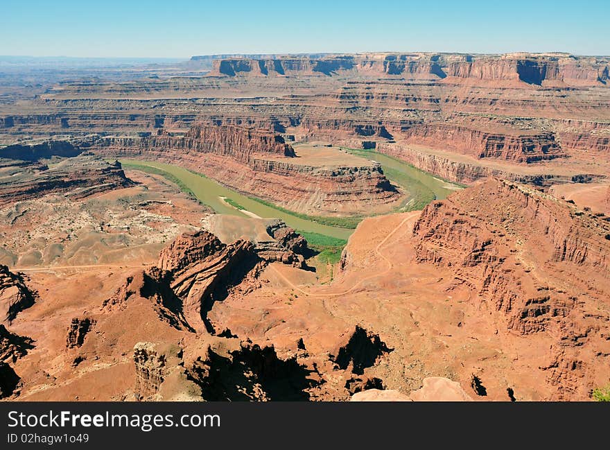 Spectacular view of the Colorado River from the Dead Horse Point Park, Arizona, USA. Spectacular view of the Colorado River from the Dead Horse Point Park, Arizona, USA