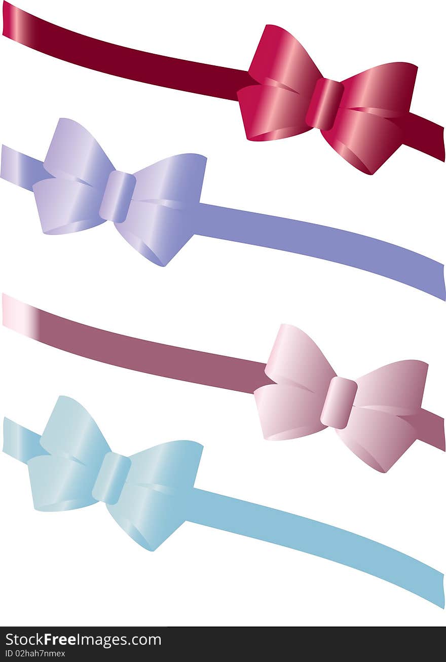 Vector illustration of Colorful gift bows