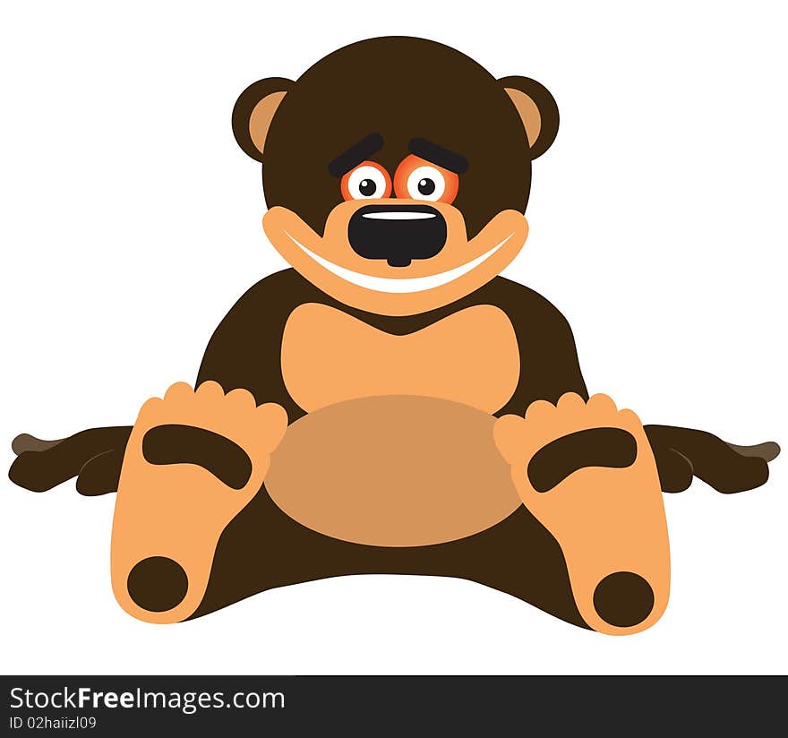 Amusing, Smiling Bear. Vector Illustration