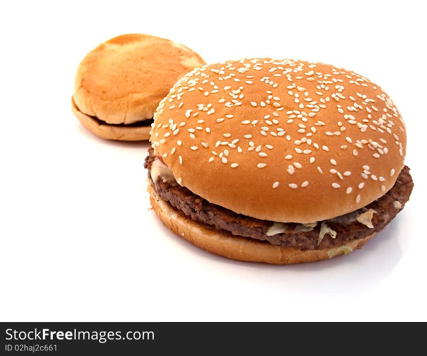 Hamburger on a white background