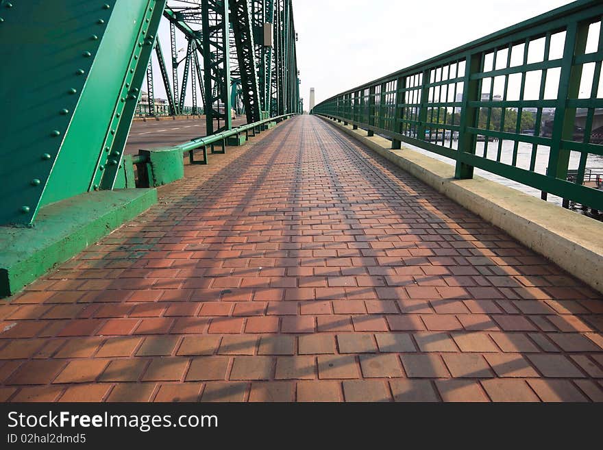 Foot path,Walk way,Memorial Bridge Thailand