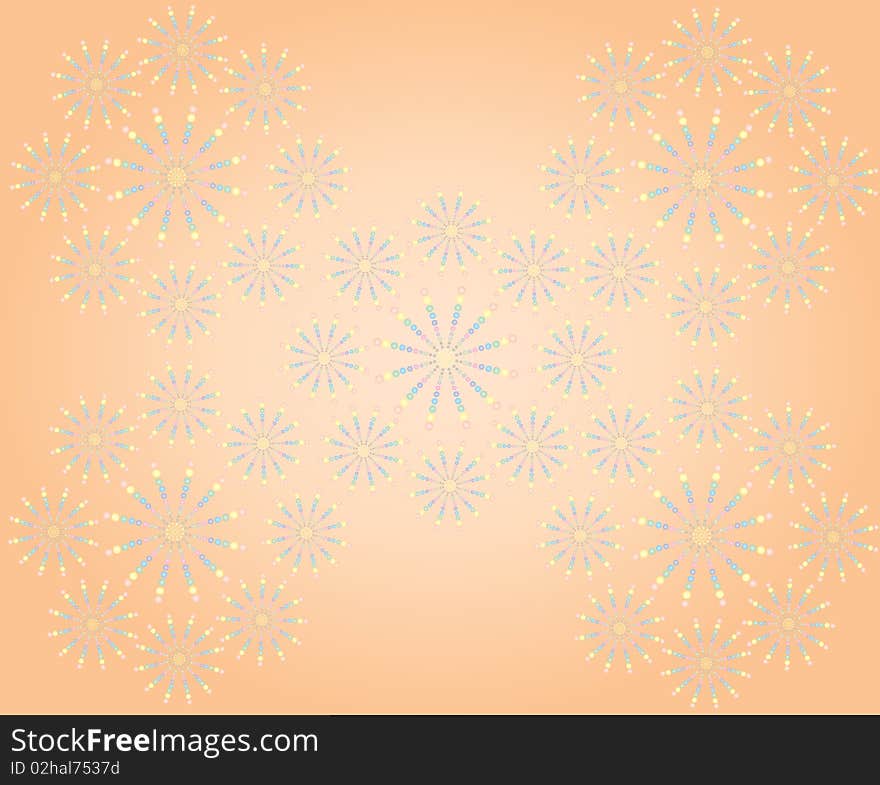 Vector illustration of Floral orange background