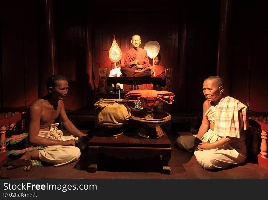 Thai Monk,Waxwork at Nakhon Pathom Province