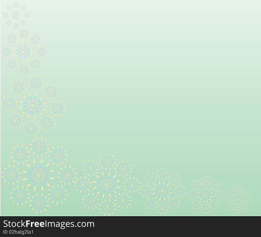 Vector illustration of Green floral background